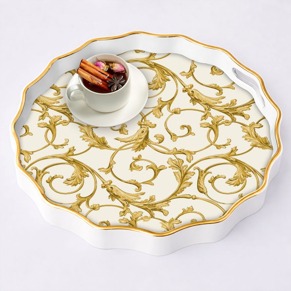 Beyaz Yuvarlak Tepsi