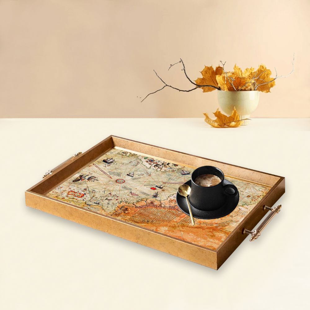 Eskitme Alt�n �er�eveli L�ks Sunum Tepsisi TPEA9903